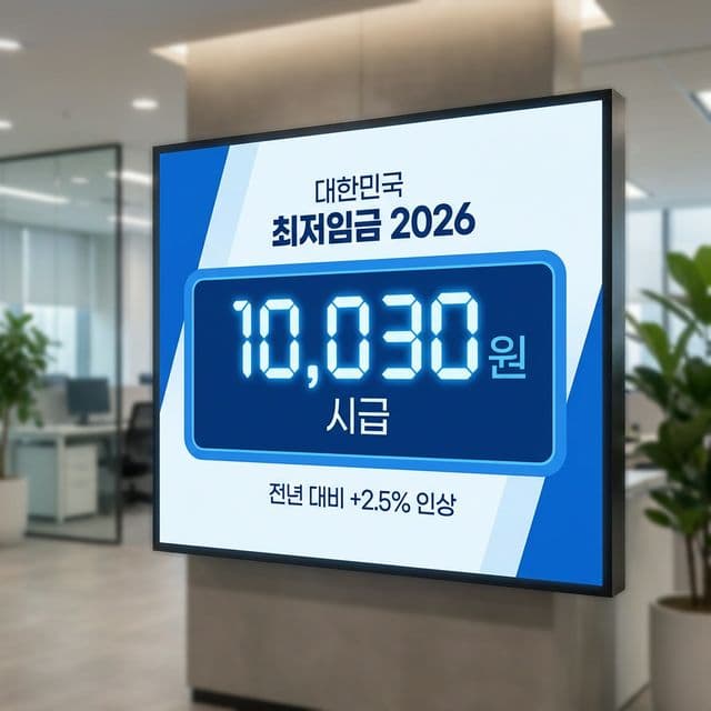 2026년 최저임금 10,030원 확정 안내